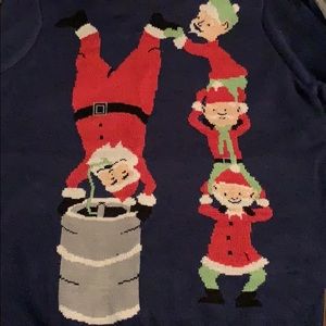 Christmas tipsy elves Santa drunk sweater EUC